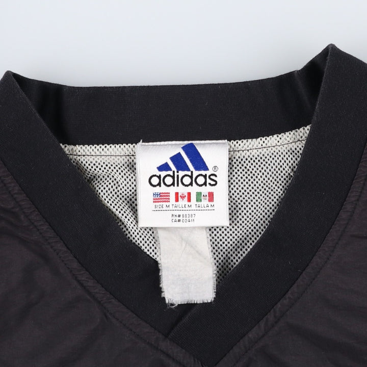 Vintage 90'S adidas V-neck warm-up pullover, size M, men's unclear black type Vintage Second Hand