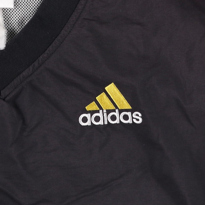 Vintage 90'S adidas V-neck warm-up pullover, size M, men's unclear black type Vintage Second Hand