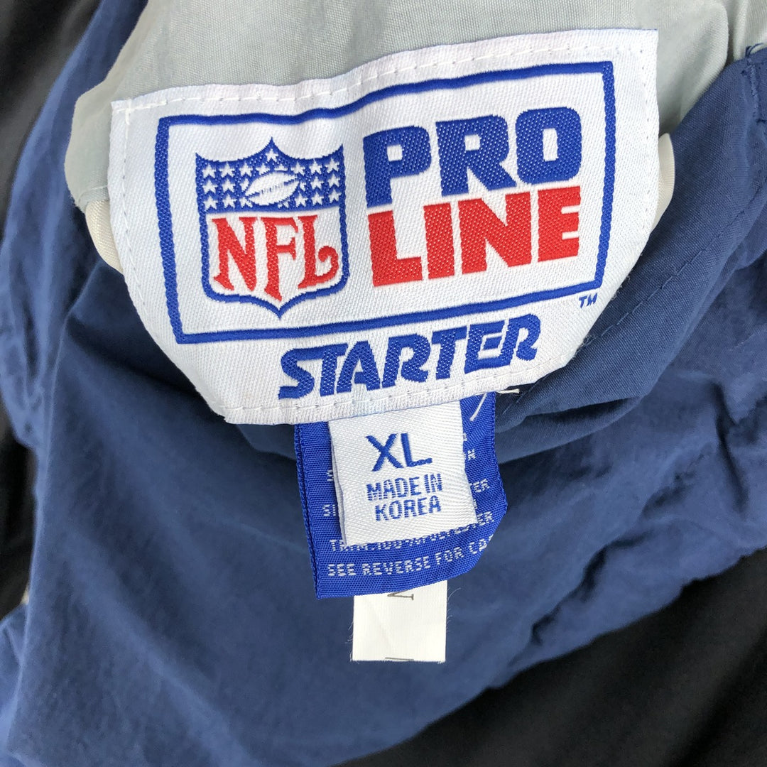 90'S Starter NFL Dallas Cowboys V-neck Reversible Nylon Pullover (Men's XL equivalent) Nylon navy blue type Vintage Second Hand