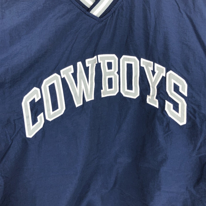 90'S Starter NFL Dallas Cowboys V-neck Reversible Nylon Pullover (Men's XL equivalent) Nylon navy blue type Vintage Second Hand