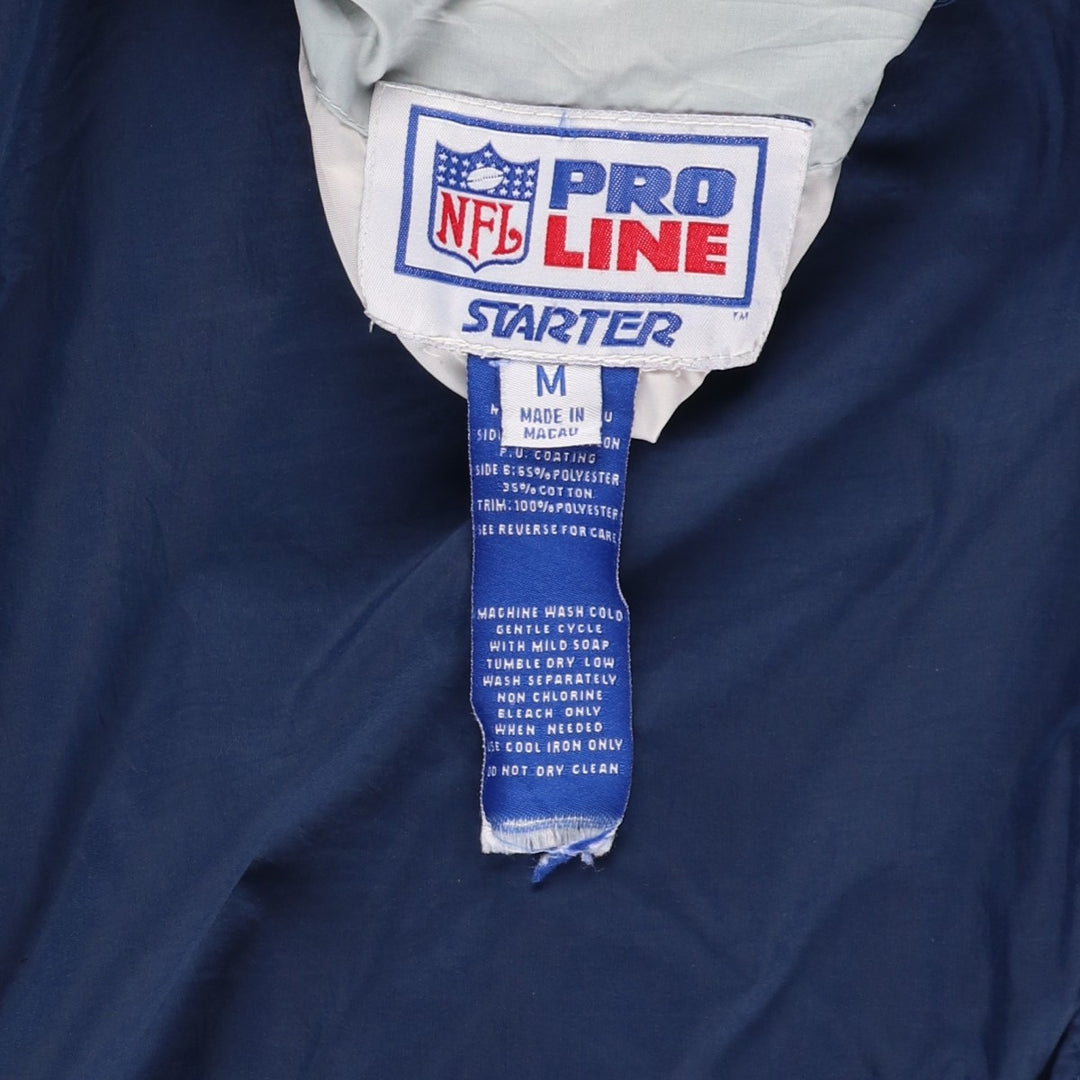 90'S Starter NFL Dallas Cowboys Reversible V-Neck Nylon Pullover (Men's Size M) Nylon navy blue type Vintage Second Hand