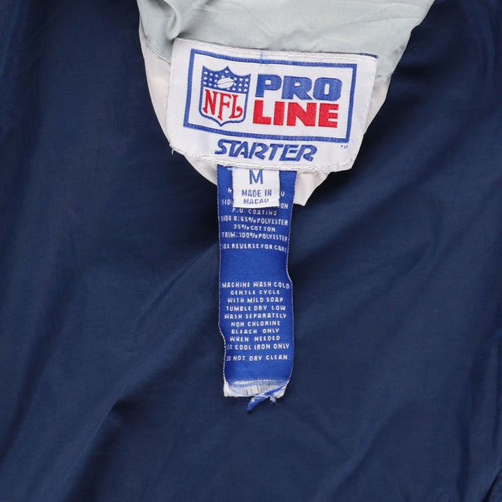 90'S Starter NFL Dallas Cowboys Reversible V-Neck Nylon Pullover (Men's Size M) Nylon navy blue type Vintage Second Hand