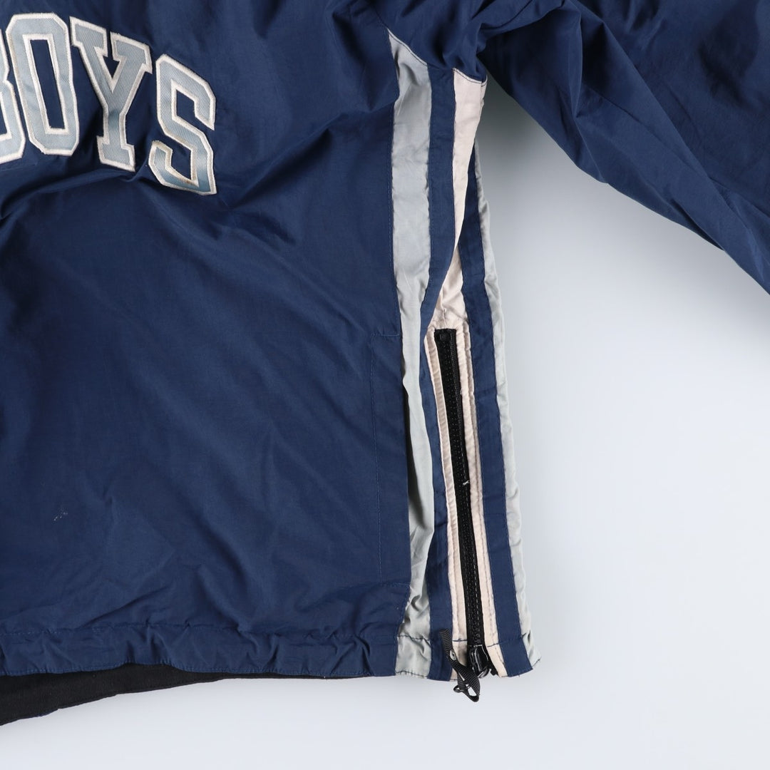 90'S Starter NFL Dallas Cowboys Reversible V-Neck Nylon Pullover (Men's Size M) Nylon navy blue type Vintage Second Hand