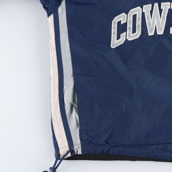 90'S Starter NFL Dallas Cowboys Reversible V-Neck Nylon Pullover (Men's Size M) Nylon navy blue type Vintage Second Hand
