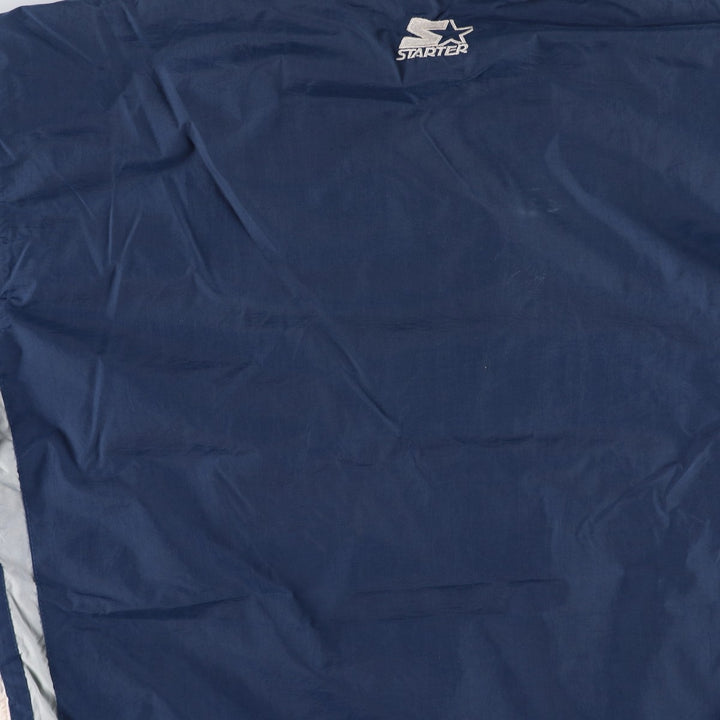 90'S Starter NFL Dallas Cowboys Reversible V-Neck Nylon Pullover (Men's Size M) Nylon navy blue type Vintage Second Hand