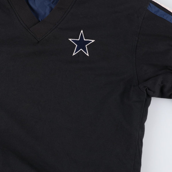 90'S Starter NFL Dallas Cowboys Reversible V-Neck Nylon Pullover (Men's Size M) Nylon navy blue type Vintage Second Hand
