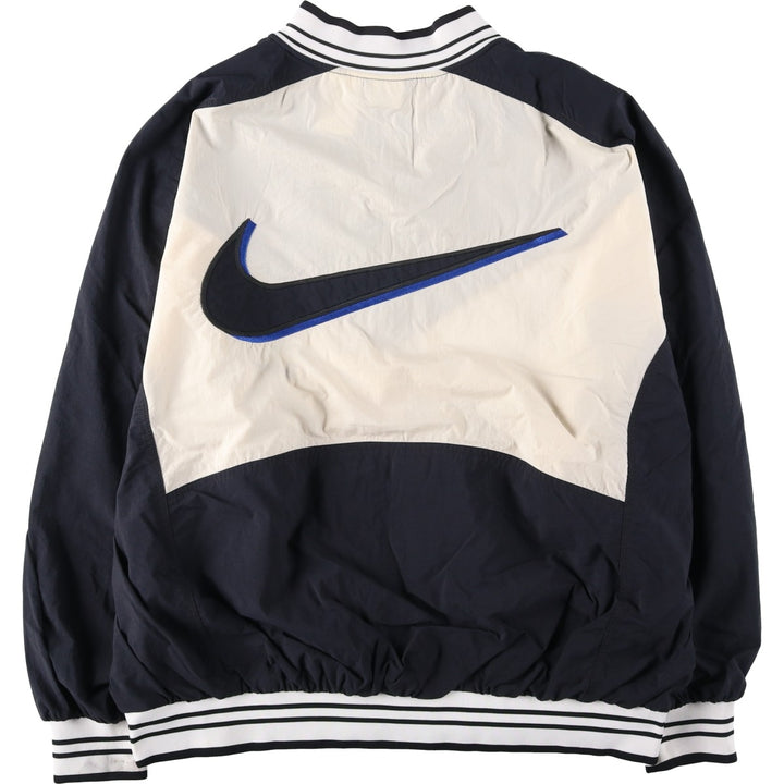 90'S Nike Back Logo Half-Zip Nylon Pullover, Men's XXL Equivalent, Vintage Nylon navy blue type Vintage Second Hand