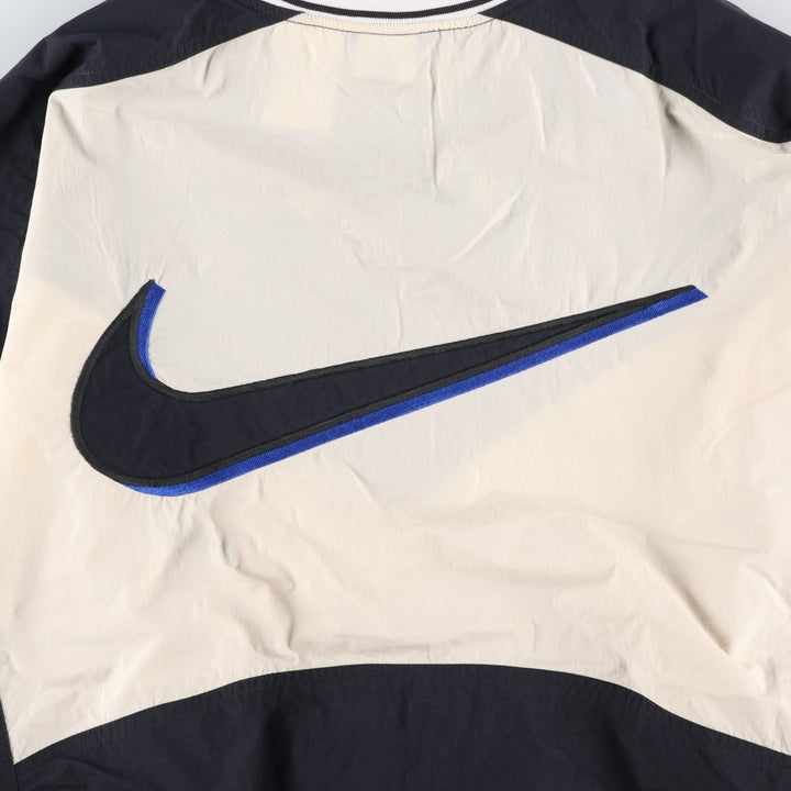 90'S Nike Back Logo Half-Zip Nylon Pullover, Men's XXL Equivalent, Vintage Nylon navy blue type Vintage Second Hand