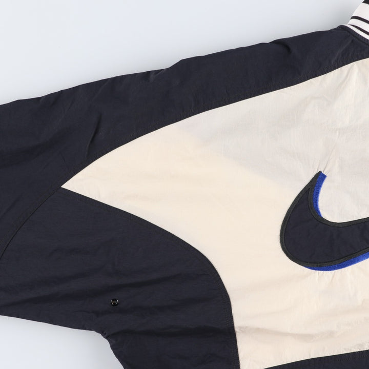 90'S Nike Back Logo Half-Zip Nylon Pullover, Men's XXL Equivalent, Vintage Nylon navy blue type Vintage Second Hand