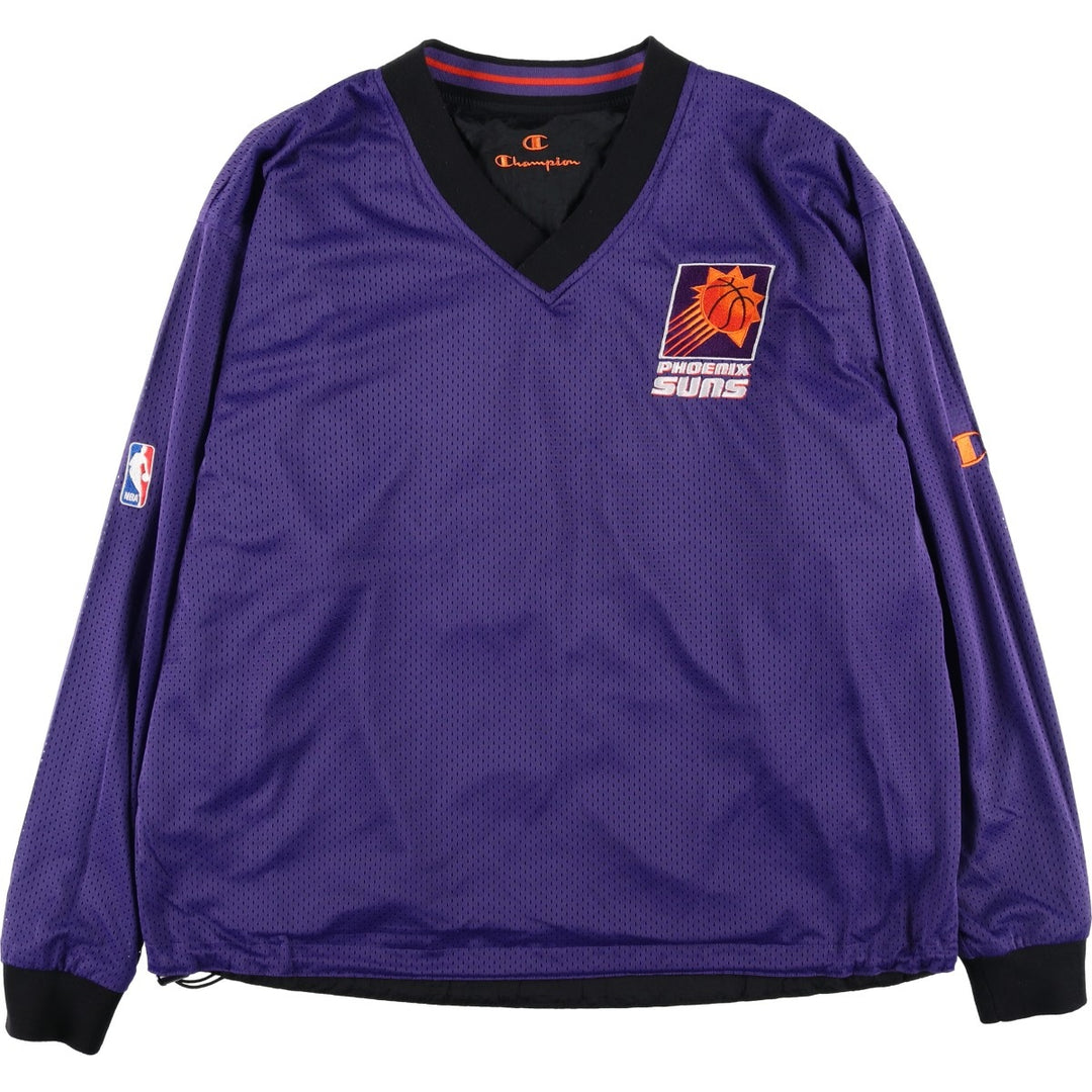 90'S Champion NBA Phoenix Suns Reversible V-Neck Warm-Up Pullover (Men's XL equivalent) unclear black type Vintage Second Hand