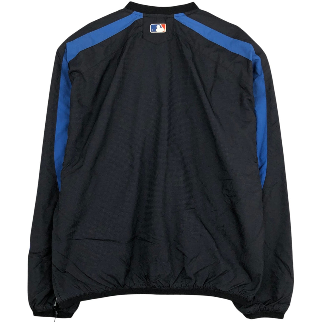 90'S Majestic MLB New York Mets Half-Zip Nylon Pullover (Men's Size M) Nylon black type Vintage Second Hand