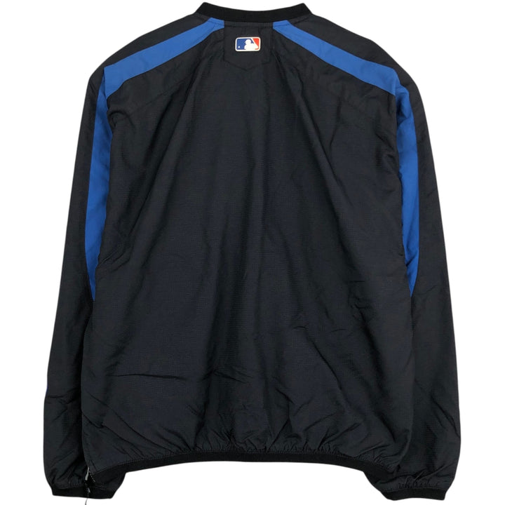 90'S Majestic MLB New York Mets Half-Zip Nylon Pullover (Men's Size M) Nylon black type Vintage Second Hand