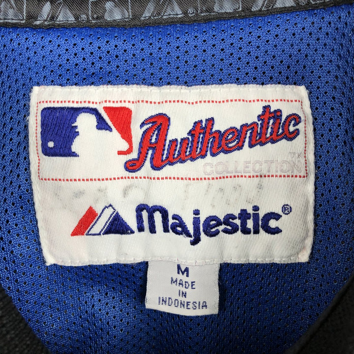 90'S Majestic MLB New York Mets Half-Zip Nylon Pullover (Men's Size M) Nylon black type Vintage Second Hand