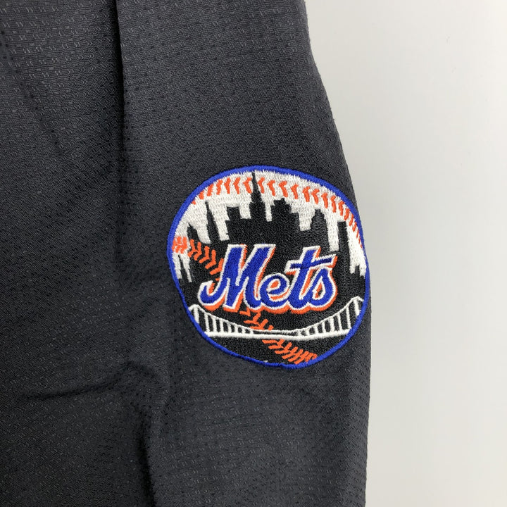 90'S Majestic MLB New York Mets Half-Zip Nylon Pullover (Men's Size M) Nylon black type Vintage Second Hand