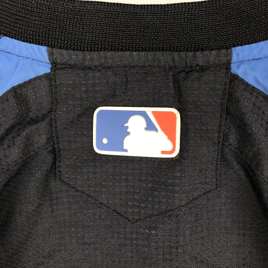 90'S Majestic MLB New York Mets Half-Zip Nylon Pullover (Men's Size M) Nylon black type Vintage Second Hand