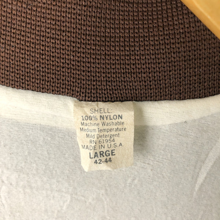 Six Shooter Siding Saloon Nylon Stadium Jacket Award Jacket Varsity Jacket Made in USA Men's Size L Nylon brown type Vintage Second Hand