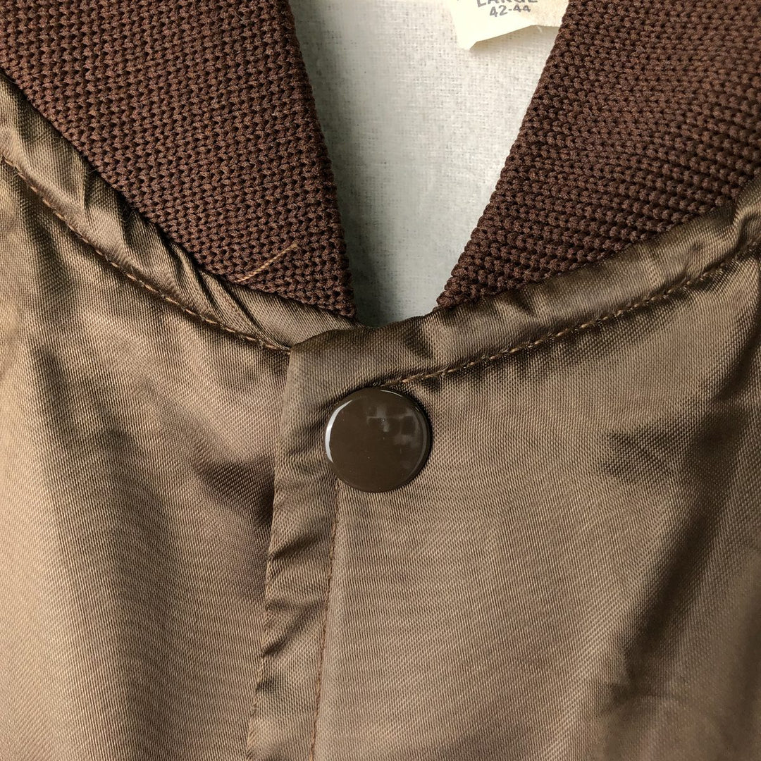 Six Shooter Siding Saloon Nylon Stadium Jacket Award Jacket Varsity Jacket Made in USA Men's Size L Nylon brown type Vintage Second Hand