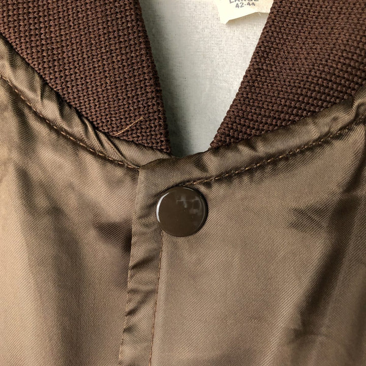 Six Shooter Siding Saloon Nylon Stadium Jacket Award Jacket Varsity Jacket Made in USA Men's Size L Nylon brown type Vintage Second Hand
