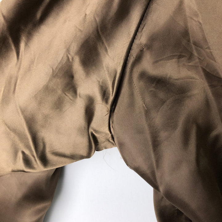Six Shooter Siding Saloon Nylon Stadium Jacket Award Jacket Varsity Jacket Made in USA Men's Size L Nylon brown type Vintage Second Hand