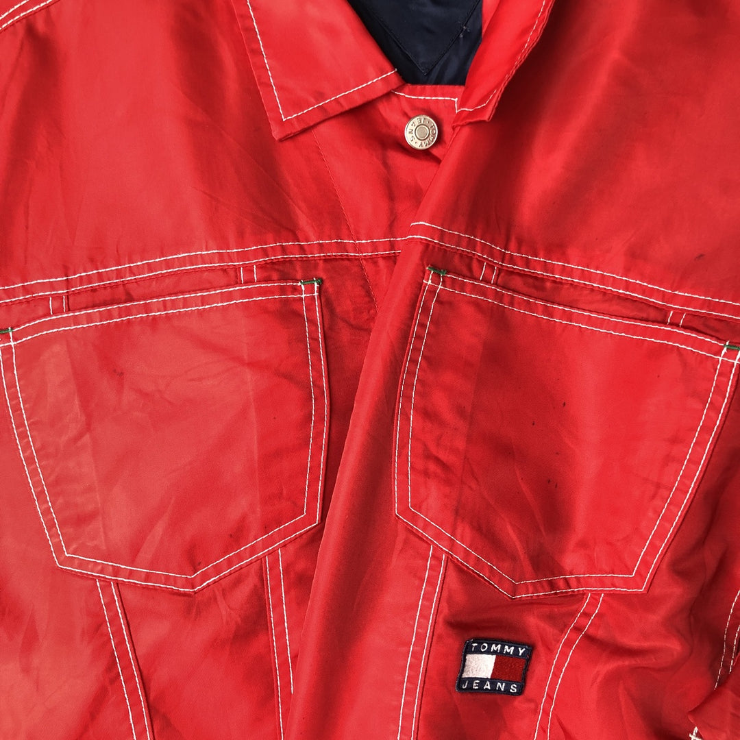 Tommy Jeans Nylon Jacket, Men's Size L (approx.) Nylon red type Vintage Second Hand