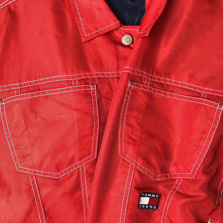 Tommy Jeans Nylon Jacket, Men's Size L (approx.) Nylon red type Vintage Second Hand