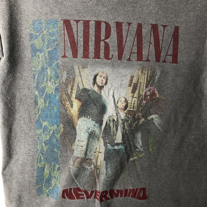 NIRVANA Nirvana Band T-shirt, Band T, Men's XL size unclear gray type Vintage Second Hand