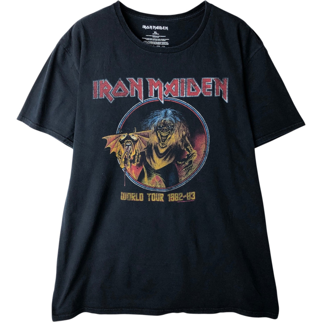 IRON MAIDEN Iron Maiden Band T-shirt Band T Men's XL size cotton black type Vintage Second Hand
