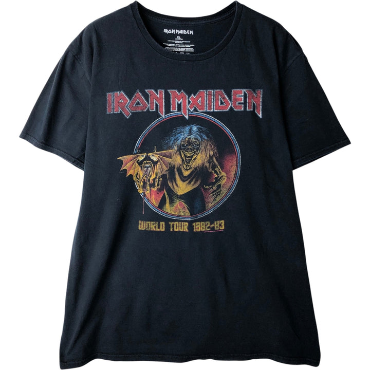 IRON MAIDEN Iron Maiden Band T-shirt Band T Men's XL size cotton black type Vintage Second Hand