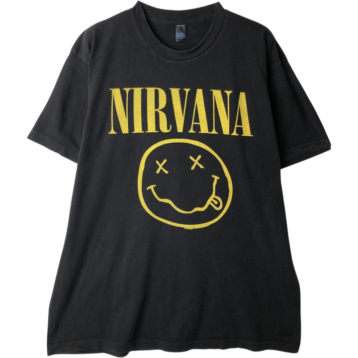 TULTEX NIRVANA Nirvana Band T-shirt, Band T, Men's Size L cotton black type Vintage Second Hand