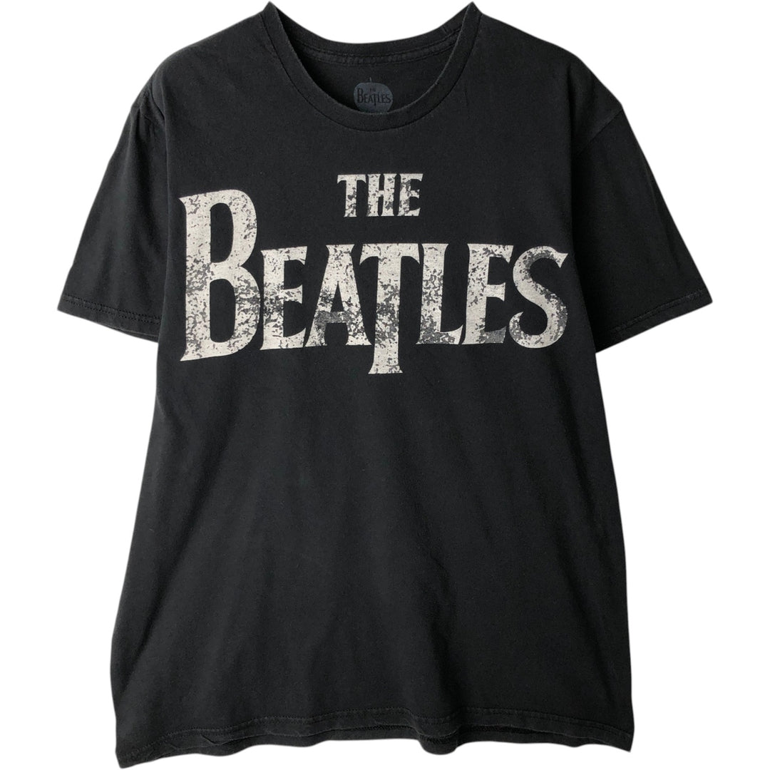 THE BEATLES Band T-shirt, Men's M size cotton black type Vintage Second Hand