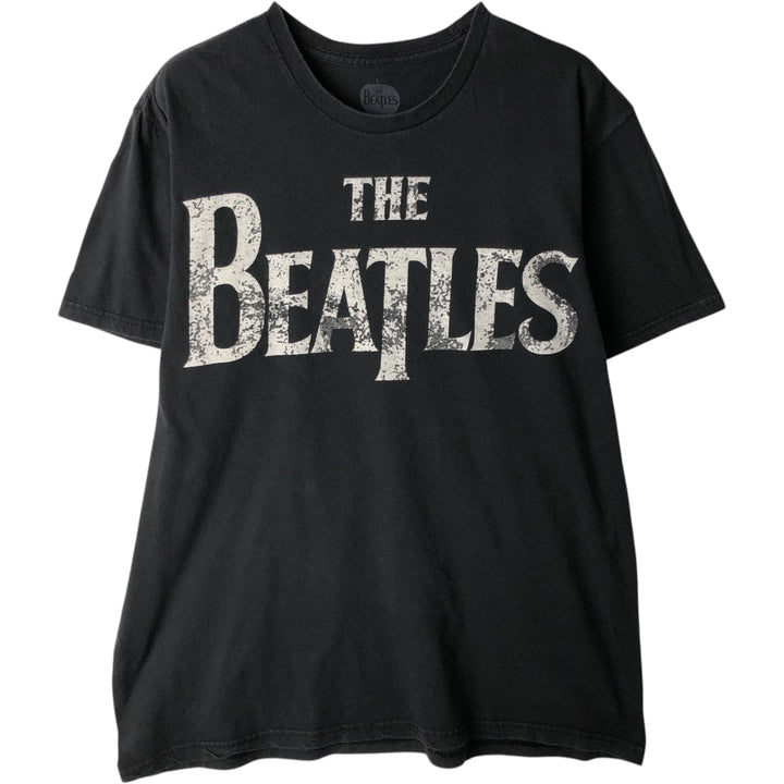 THE BEATLES Band T-shirt, Men's M size cotton black type Vintage Second Hand