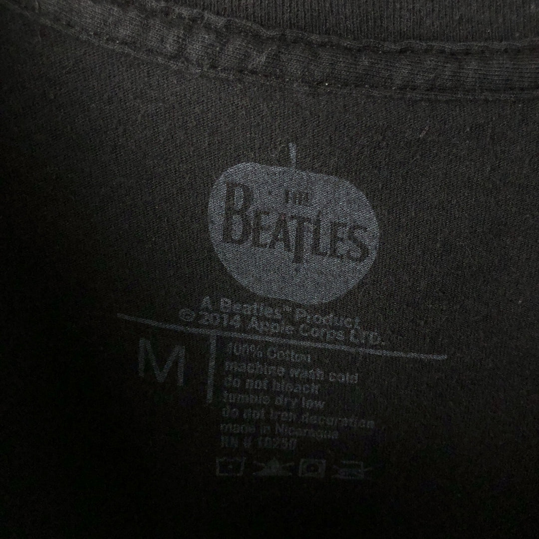 THE BEATLES Band T-shirt, Men's M size cotton black type Vintage Second Hand