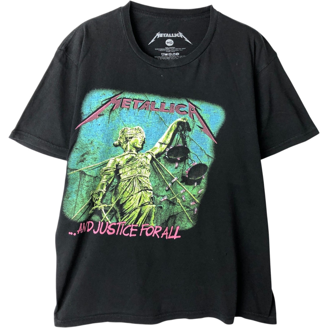 METALLICA Metallica Band T-shirt Band T Men's M size cotton black type Vintage Second Hand