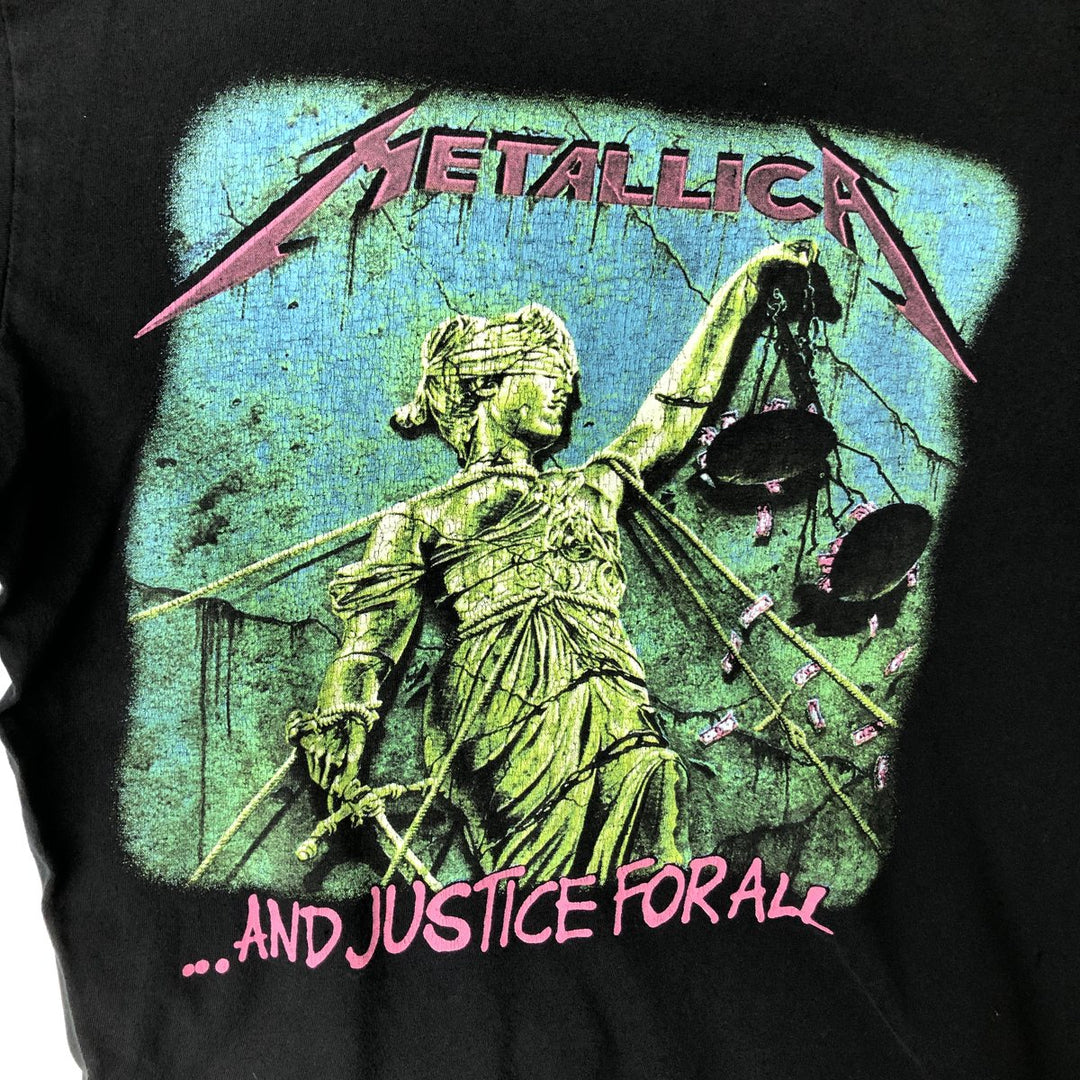 METALLICA Metallica Band T-shirt Band T Men's M size cotton black type Vintage Second Hand