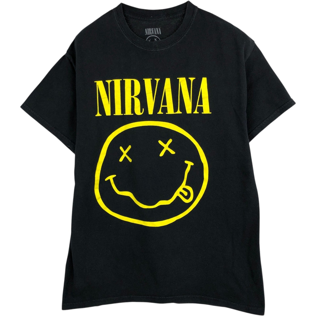 NIRVANA Nirvana Band T-shirt, Band T, Men's M size cotton black type Vintage Second Hand