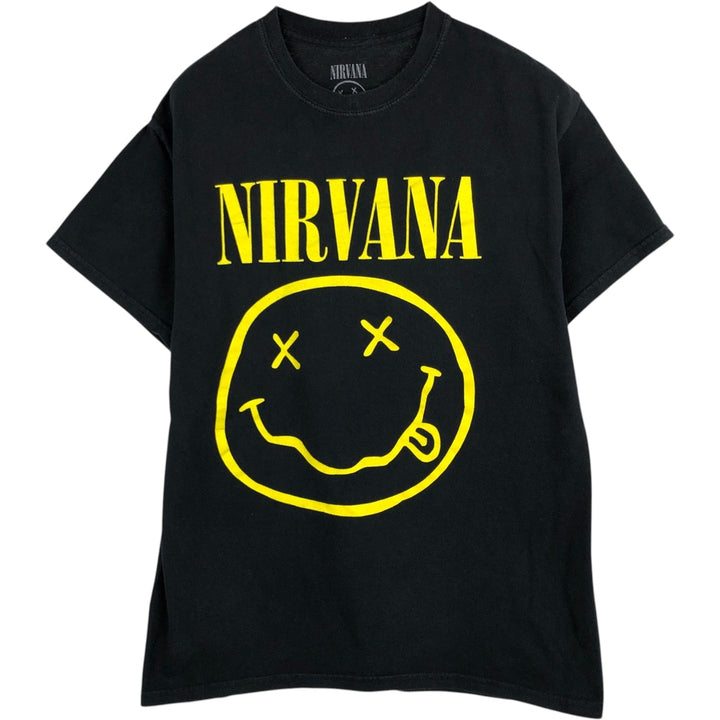 NIRVANA Nirvana Band T-shirt, Band T, Men's M size cotton black type Vintage Second Hand