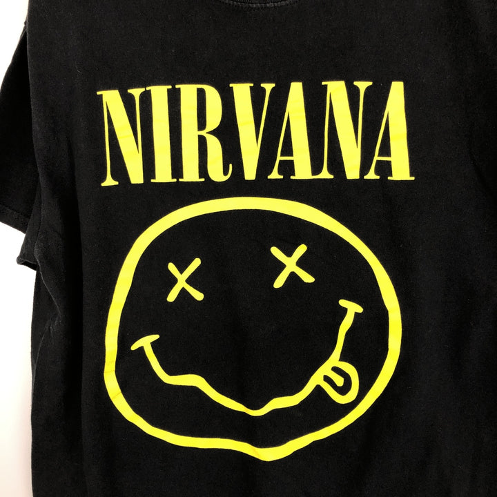 NIRVANA Nirvana Band T-shirt, Band T, Men's M size cotton black type Vintage Second Hand