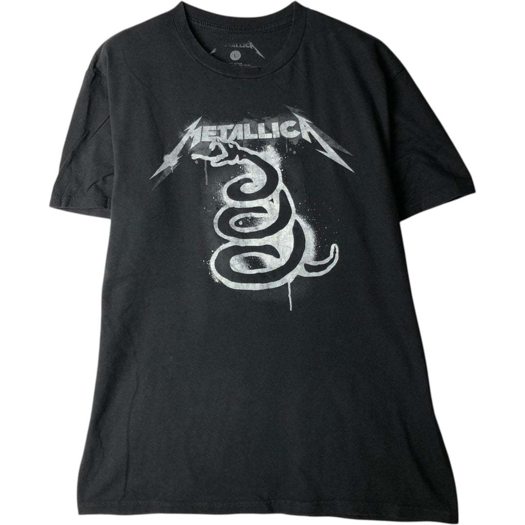 METALLICA Metallica Band T-shirt Band T Men's L size cotton black type Vintage Second Hand