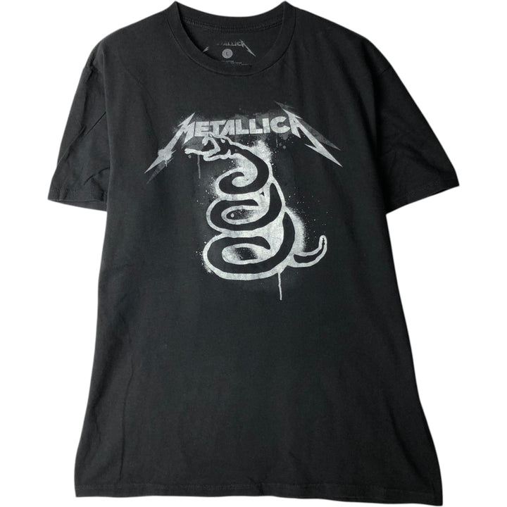 METALLICA Metallica Band T-shirt Band T Men's L size cotton black type Vintage Second Hand