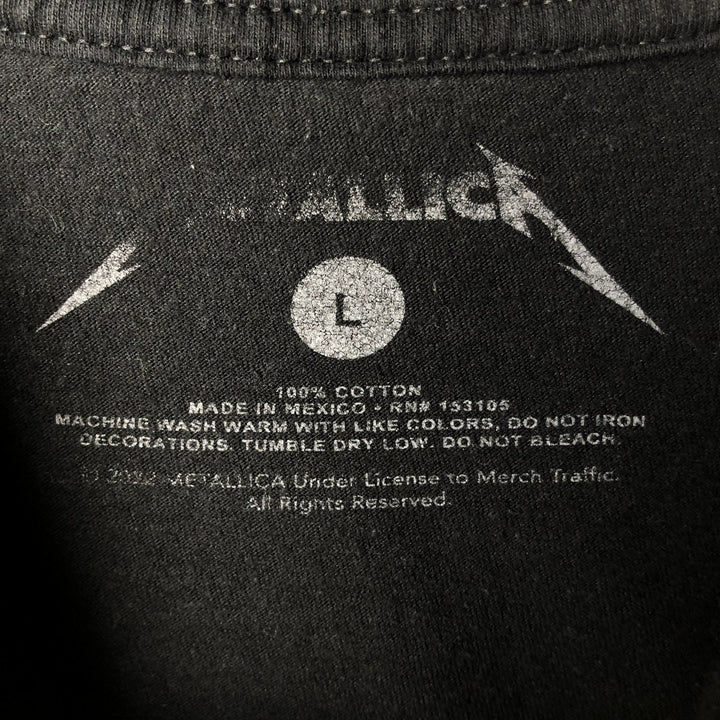 METALLICA Metallica Band T-shirt Band T Men's L size cotton black type Vintage Second Hand