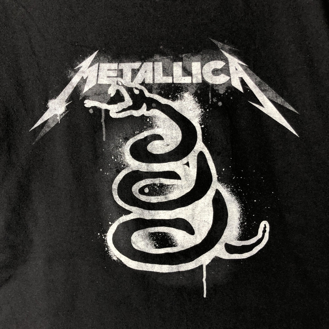 METALLICA Metallica Band T-shirt Band T Men's L size cotton black type Vintage Second Hand