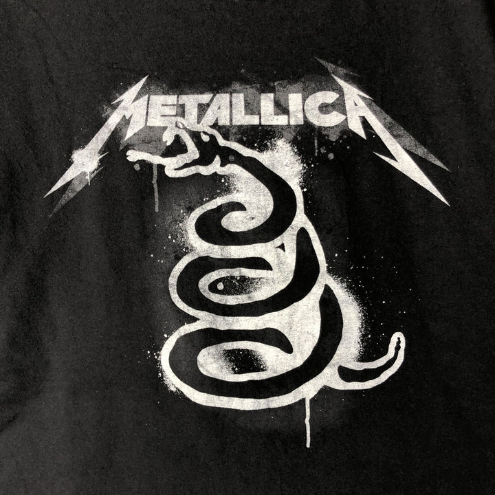 METALLICA Metallica Band T-shirt Band T Men's L size cotton black type Vintage Second Hand