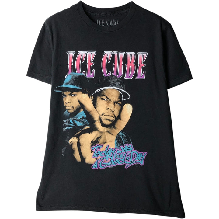 ICE CUBE Rap T-shirt, Men's M size cotton black type Vintage Second Hand
