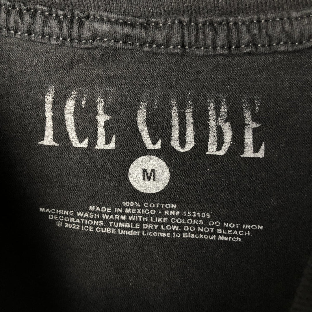 ICE CUBE Rap T-shirt, Men's M size cotton black type Vintage Second Hand