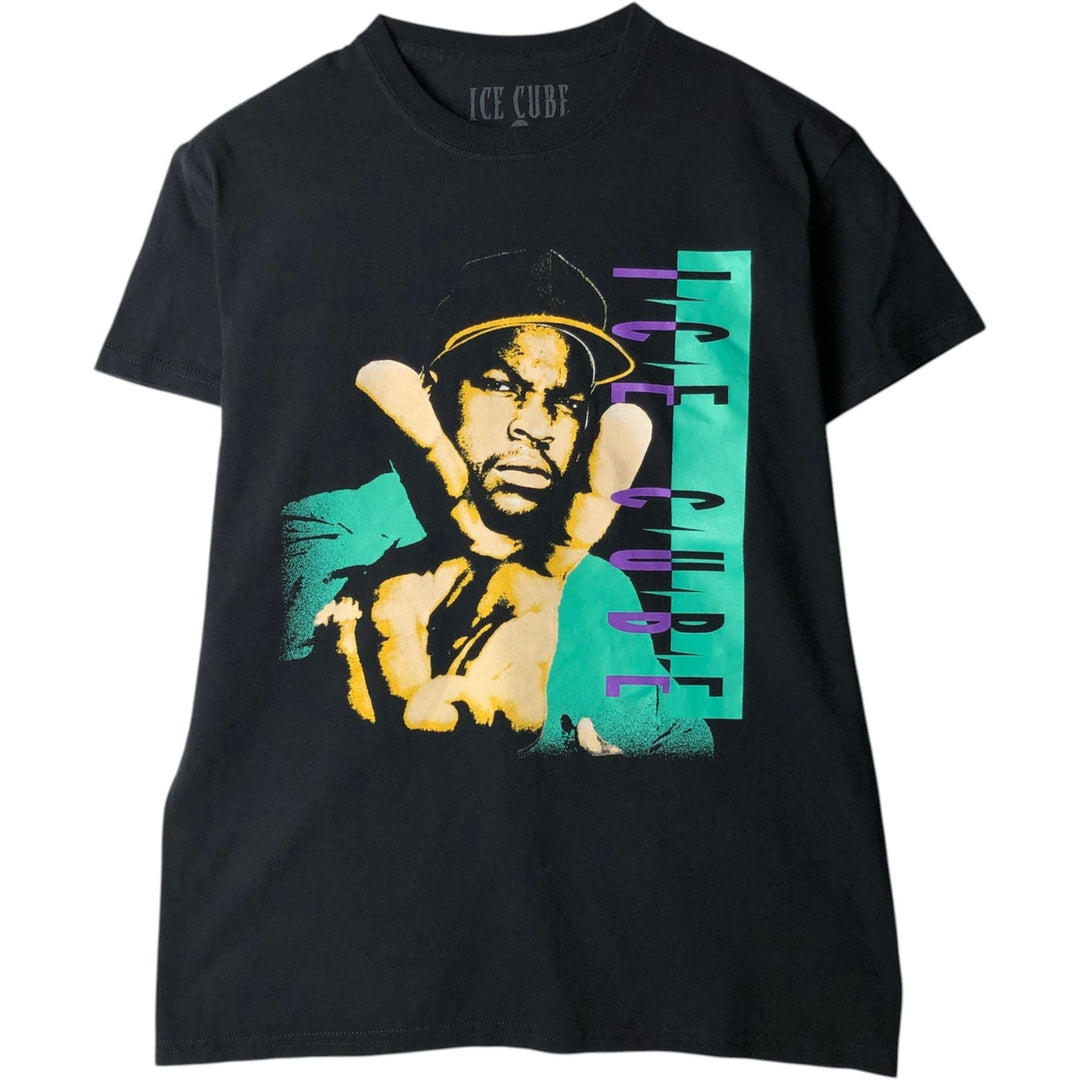 ICE CUBE Rap T-shirt, Men's M size cotton black type Vintage Second Hand