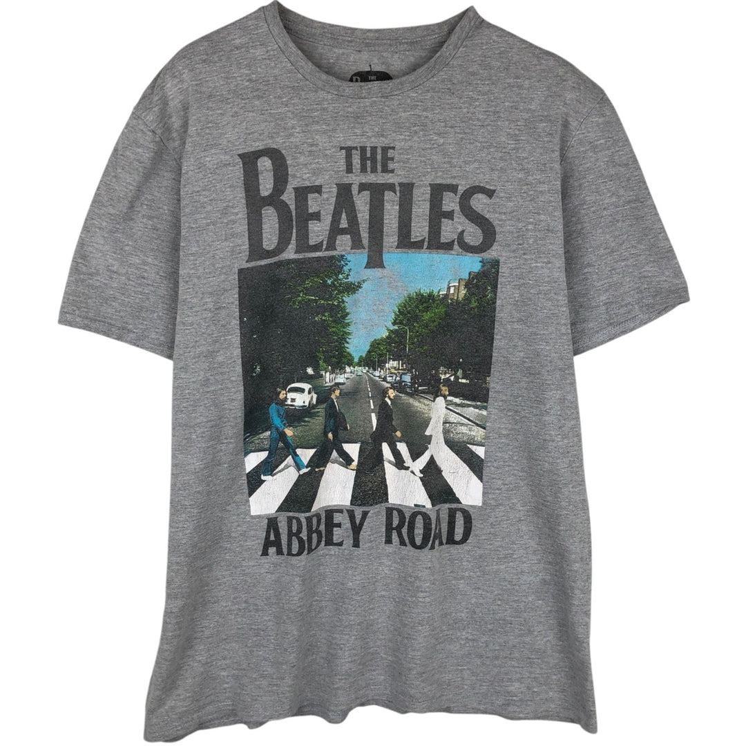 THE BEATLES Band T-shirt, Men's M size cotton gray type Vintage Second Hand