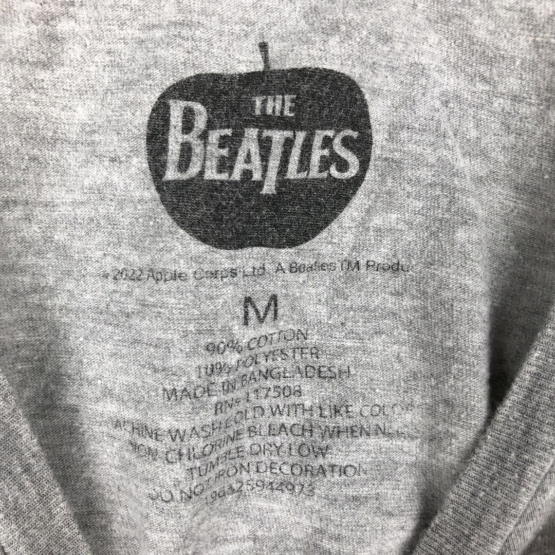 THE BEATLES Band T-shirt, Men's M size cotton gray type Vintage Second Hand