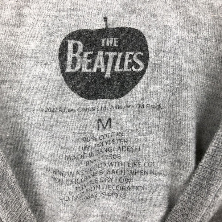 THE BEATLES Band T-shirt, Men's M size cotton gray type Vintage Second Hand