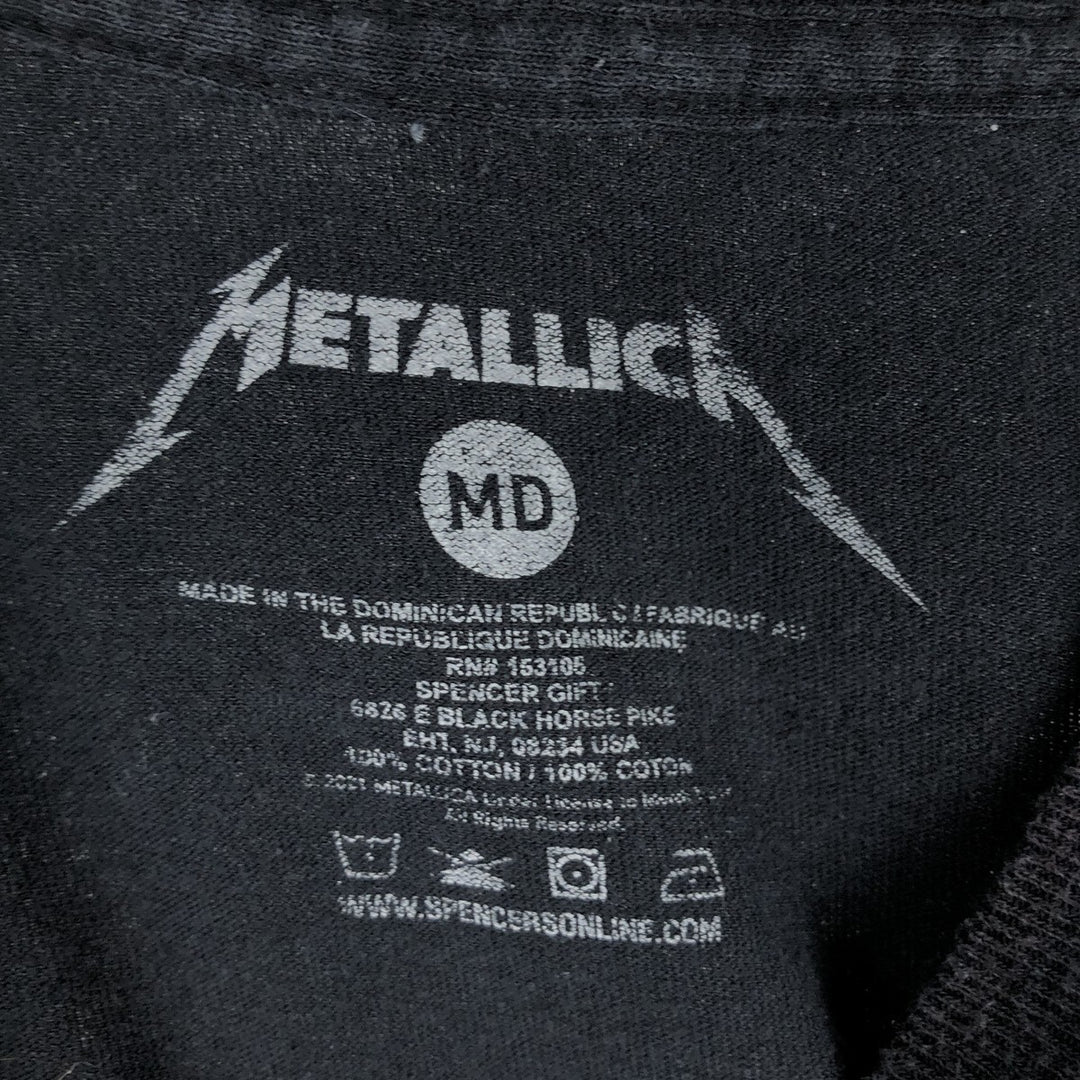 METALLICA Metallica Band T-shirt Band T Men's M size cotton black type Vintage Second Hand