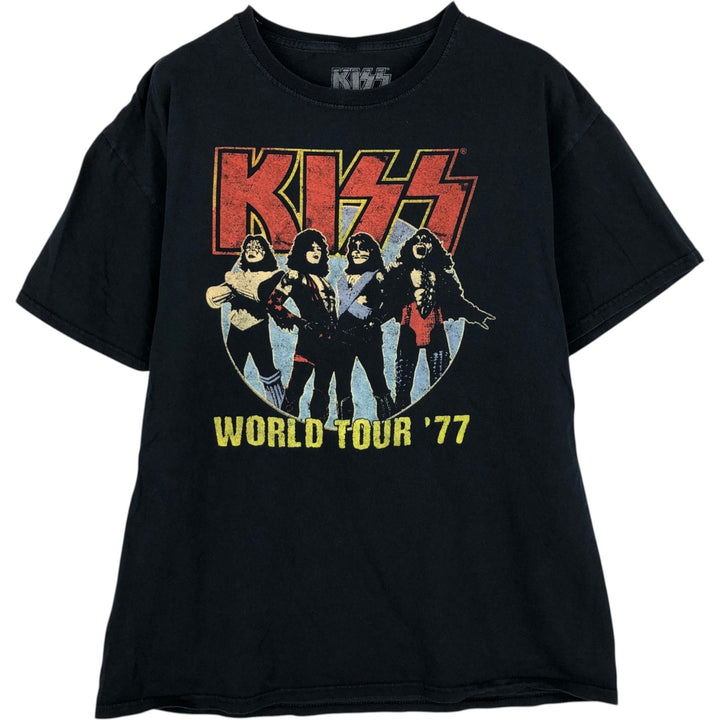 KISS Band T-shirt, Band T, Men's L size cotton white type Vintage Second Hand